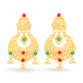 Exuberant Chand Bali Floral Gold Earrings