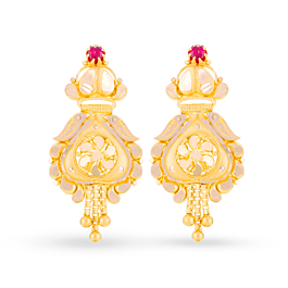 Splendid Paisley Gold Earrings