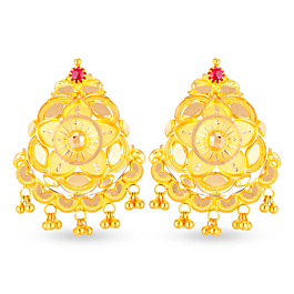 Distinctive Floral Gold Earrings