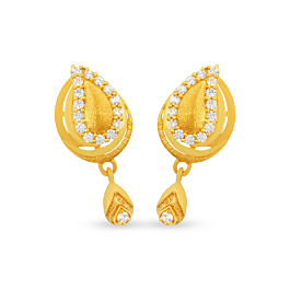 Pleasant Beads Drops Gold Earrings
