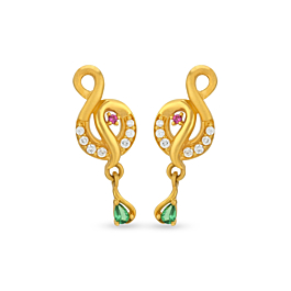 Attractive Fancy Drop Gold Earrings