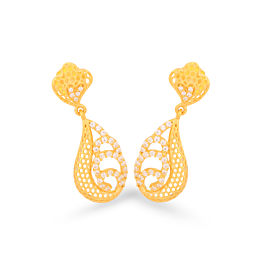 Glamorous Swirl Gleaming Gold Earrings