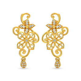 Enchanting Floral Gold Earrings
