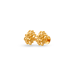 Pretty Floral Gold Earrings