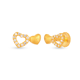  Pleasant Twin Heartin Gold Earrings