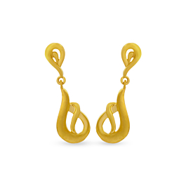 Designer Hanging Drop Gold Earrings