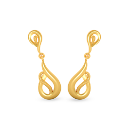 Designer Hanging Drop Gold Earrings