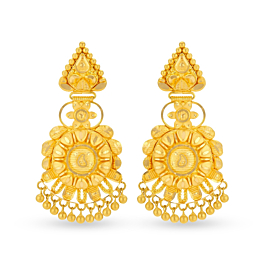 Enchanting Dangling Beaded Gold Earrings