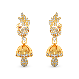 Enticing Peacock Gold Earrings