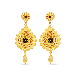 Refulgent Petite Floral 2 in 1 Gold Earrings