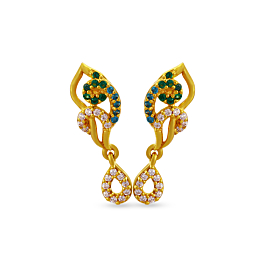 Exotic Drop Design Gold Earrings | 4D427102