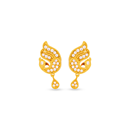 Wondrous Mayuri Gold Earrings
