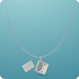 Beautiful Love Letter Envelope Silver Necklaces