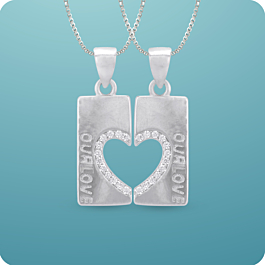 Romantic Our love Dual Silver Pendant