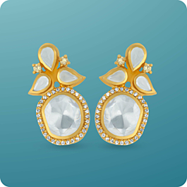 Sparkling Glint Stone Silver Earrings