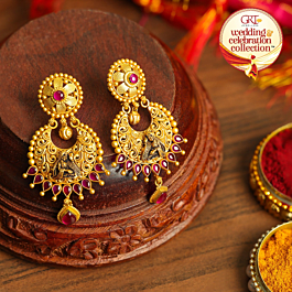 Amazing Multi Stone Floral Gold Earrings - Wedding and Celebrations Collection