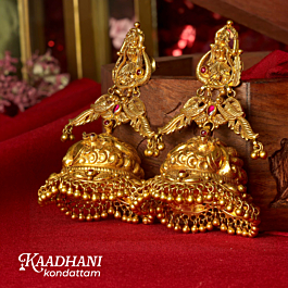Ravishing Beaded Charms Gold Earrings