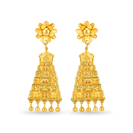 Divinity Temple Tower Gold Earrings