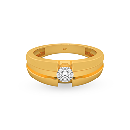 Men's 22KT Gold Ring with Dazzling Cubic Zirconia Stone