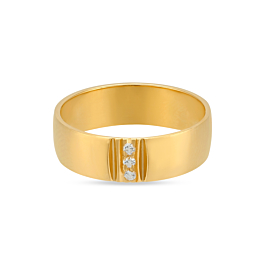 Glossy Triple Stone Gold Ring - Celebrations Collection