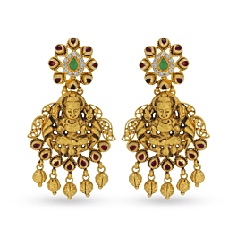 Glorious Beaded Charms Gold Earrings