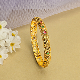 Charming Fancy Floral Gold Bangle