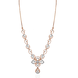 Shimmering Ornate Floral Diamond Necklace - Riha Collection