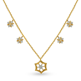 Shimmering Petite Floral Diamond Necklace
