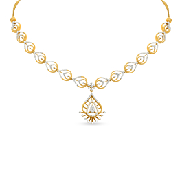 Sparkling Double Paisley Amore Floral Diamond Necklaces