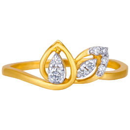 Authentic Twin Leaf Diamond Ring