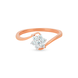 Traditional Five Petal Floral Diamond Rings