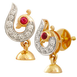 Charming Mini Peacock Diamond Earrings