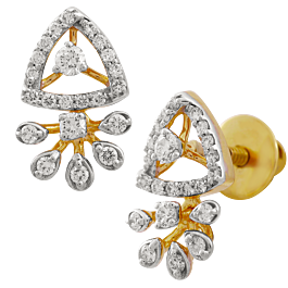 Elegant Split Floral Diamond Earrings