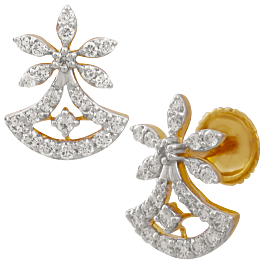 Glittering Floral Arc Diamond Earrings