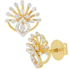 Ravishing Paisley Semi Floret Diamond Earrings