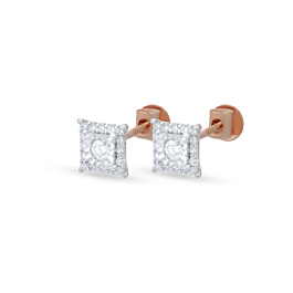 Appealing Cubic Pattern Diamond Earrings