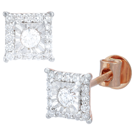 Appealing Cubic Pattern Diamond Earrings