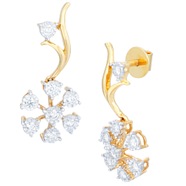 Fantastic Attractive Floral Diamond Earrings