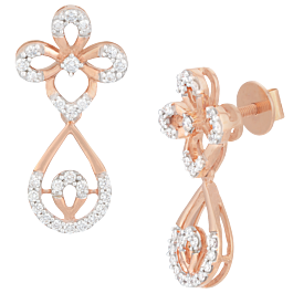 Ethereal Floral Motif Diamond Earrings