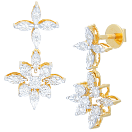 Fabulous Dual Floral Lighting Diamond Earrings