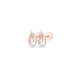 Enticing Swril Glint Diamond Earrings-EF IF VVS-18kt Rose Gold-