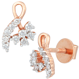 Splendid Spiral Floral Diamond Earrings