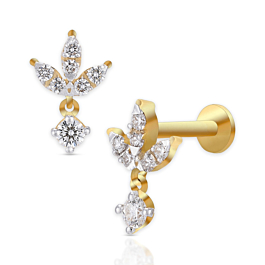 Enchanting Tri Petal Diamond Earrings
