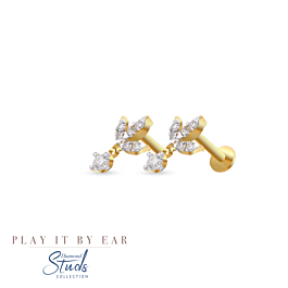 Enchanting Tri Petal Diamond Earrings - Play By It Ear Collection