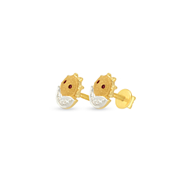 Adorable Cute Blooming Sunflower Baby Diamond Earrings