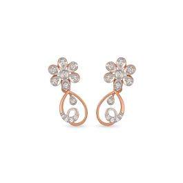Glinting Pretty Floral Diamond Earrings