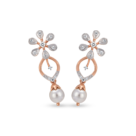 Ravishing Pearl Drop Diamond Earrings - Riha Collection