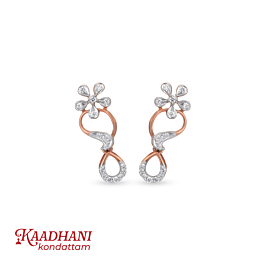 Trendy Sleek Floral Diamond Earrings - Riha Collection