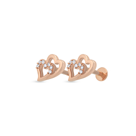 Shimmering Twin Heart Diamond Earrings