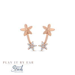 Sparkling Dual Floral Diamond Earrings - Play By It Ear Collection